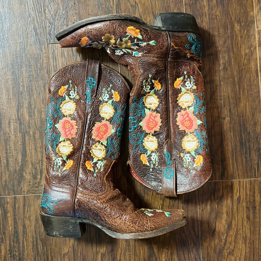 Vintage floral western boots - Picture 2 of 4